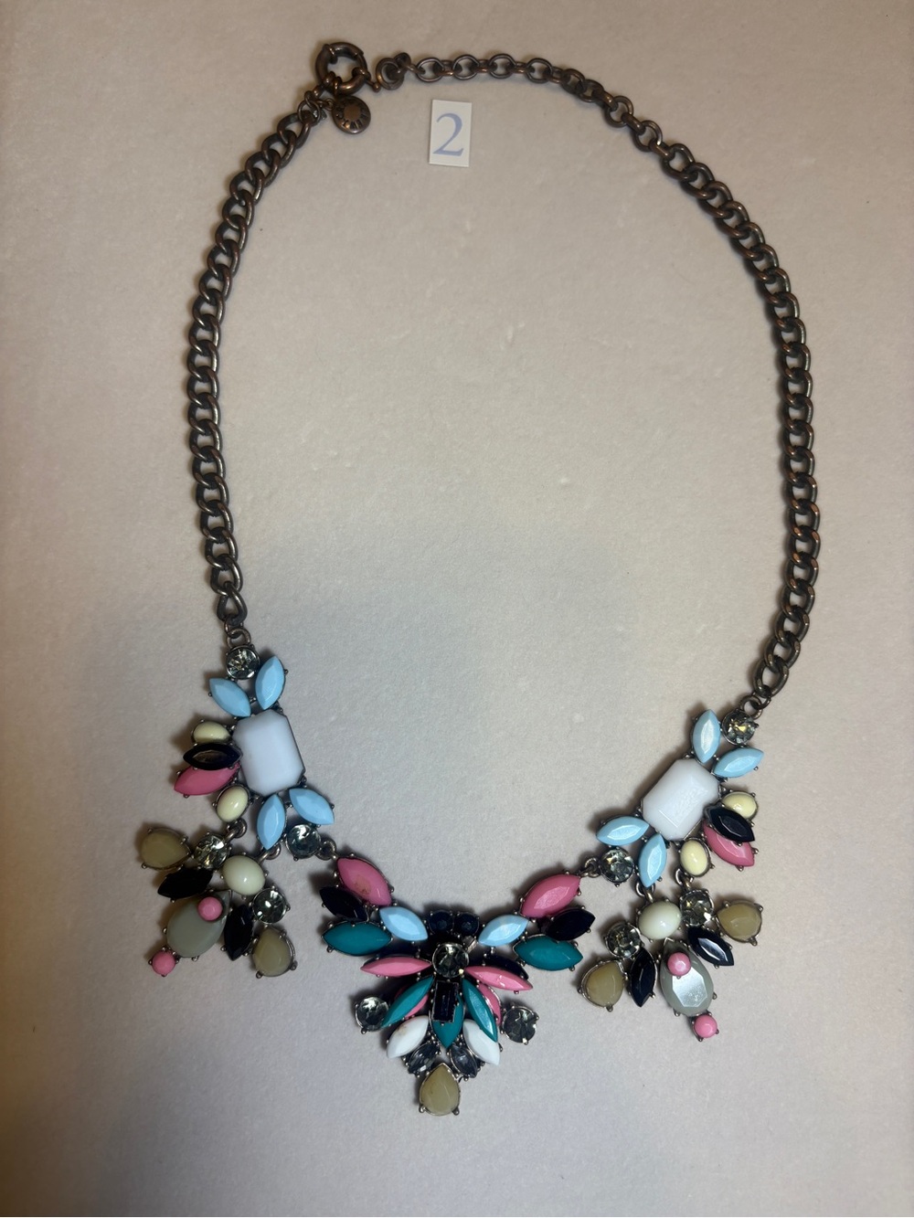 J Crew authentic rare Statement Multicolor Crystal Bib Necklace - 22”